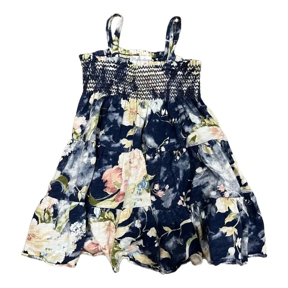 Ralph Lauren Smocked Top Sleeveless Infant Floral Dress